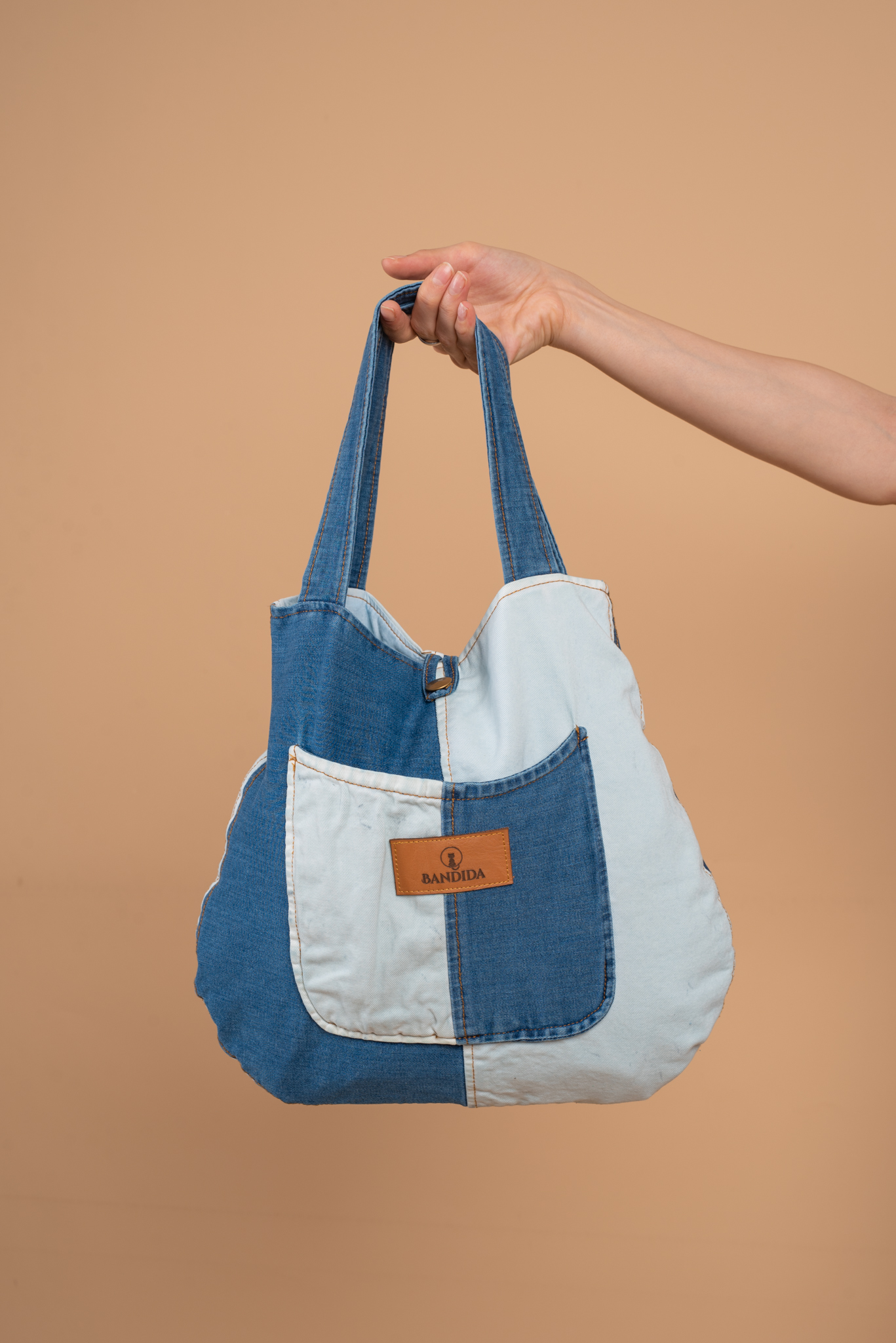 Bolso grande jean-crudo